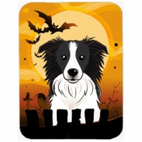 Halloween Border Collie Glass Cutting Board, Large