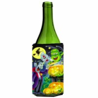 Halloween with Dracula &amp; Frankenstein Wine Bottle Can cooler Hugger