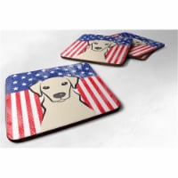 American Flag & Yellow Labrador Foam Coaster, Set of 4