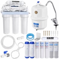 5 Stage 100 GPD RO Home Drinking Water Filter System Kit Purifier w/ 8 Filters