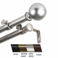 Central Design 4783-995 Julian 0.81 in. Double Curtain Rod, 120-170 in. - Satin Nickel
