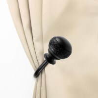 Central Design 4887-032 Lucid Curtain Holdback Set, Black - Set of 2