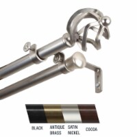 Central Design 4742-995 Giro 0.81 in. Double Curtain Rod, 120-170 in. - Satin Nickel
