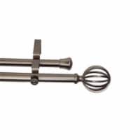 Central Design 4762-485 Crate 0.81 in. Double Curtain Rod, 48-84 in. - Satin Nickel