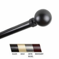Central Design 100-01-662 Globus 1 in. Curtain Rod, 66-120 in. - Black