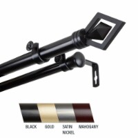 Central Design 100-69-282-D Lance 1 in. Double Curtain Rod, 28-48 in. - Black