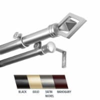 Central Design 100-69-285-D Lance 1 in. Double Curtain Rod, 28-48 in. - Satin Nickel