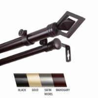 Central Design 100-69-996-D Lance 1 in. Double Curtain Rod, 120-170 in. - Mahogany