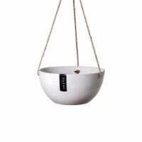 Hanging Planter Pot with Drainage Hole & Plug, Large White Hanging Wall Planter Indoor
