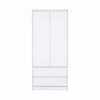 Palmer 2 Drawers Armoire, Wardrobe Closet with Hanging Rod, White