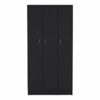 Westbury Wardrobe Armoire with 3-Doors and 2-Inner Drawers, Black