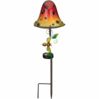 Regal Art & Gift 21.25 In. Orange Dottie Mushroom LED Solar Stake Light 12510