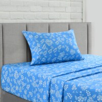 Lux Decor Collection Twin Size Sheets Set - Microfiber Deep Pocket Bed Sheets - Blue