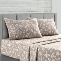 Lux Decor Collection Microfiber Full Bed Sheet Set - Deep Pocket 4 Pc Sheets Set - Taupe