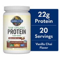 Garden of Life Raw Organic Protein to Help Build Muscle 22g Plant Based Protein Vanilla Chai Powder Perspective: Main