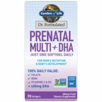 Garden of Life Dr. Formulated Prenatal Multi + DHA with Folate, Iron One a Day Softgels, 400 mg DHA Perspective: Main