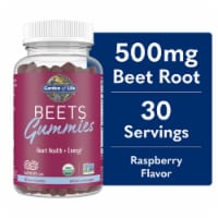 Garden of Life Beets Gummies, Heart Health, Energy, Vitamin B12, D3, Raspberry Gummy Perspective: Main