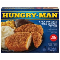 Hungry-Man Spicy Boneless Fried Chicken Patties Frozen Dinner Frozen Meal Perspective: Main