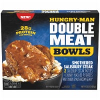 Hungry-Man Double Meat Smothered Salisbury Steak Mashed Potatoes and Gravy Protein Bowl Frozen Meal