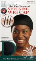 Donna Black Stocking Wig Cap Perspective: Main