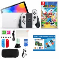 Nintendo Switch OLED in White with Mario+Rabbids, Accessory Kit & Voucher