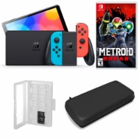 Nintendo Switch OLED in Neon with Metroid Dread & Accessories