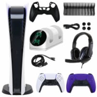 PS5 Digital Console with Extra Purple Dualsense Controller & Accessories Kit