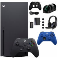 Xbox Series X 1TB Console with Extra Blue Controller Accessories Kit