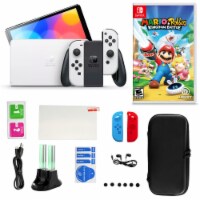 Nintendo Switch OLED White with Mario Rabbids Kingdom Battle & Accessories