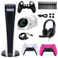 PS5 Digital Console with Extra Pink Dualsense Controller & Accessories Kit