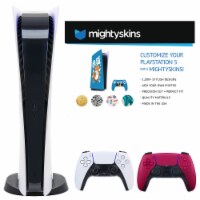 PS5 Digital Console with Extra Red Dualsense Controller & Skins Voucher
