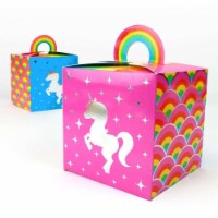Prime Party Silver Lining Rainbow Unicorn Favor Boxes (8 Pack)