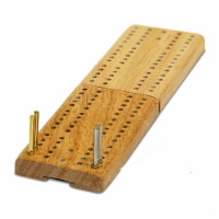 WE Games Mini Travel Cribbage Bord, Wood, Folding 2 Player Board, Metal Pegs