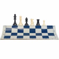 WE Games Best Value Tournament Chess Set, Plastic Pieces, Blue Board