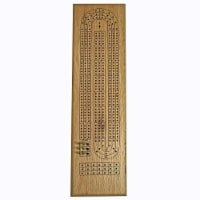 WE Games Classic Cribbage Set - Solid Wood Board, Continuous 3 Track, Metal Pegs