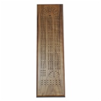 WE Games Continuous 3 Track Cribbage Set, Solid Walnut Wood Board, Metal Pegs