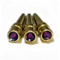 WE Games Brass Cribbage Pegs with Swarovski Crystals, 3 pegs, Amethyst Purple