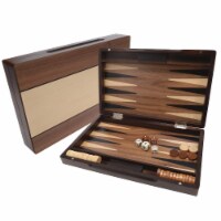 WE Games Backgammon Set with Walnut Stain Wood Case - 12 in.