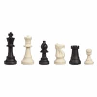 WE Games Silicone Staunton Tournament Chessmen, Black & Cream, 3.75 in. King