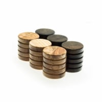 WE Games Olive Wood Backgammon Chips, Brown & Natural , 1.5 inch Diameter
