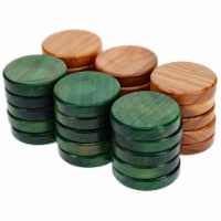 WE Games Olive Wood Backgammon Chips in Green & Natural, 1 inch Diameter
