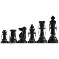 WE Games Keychain Bag Tag Chessmen - Includes 17 Pieces in Black