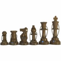 WE Games Keychain Bag Tag Chessmen - Includes 17 Pieces in Gold