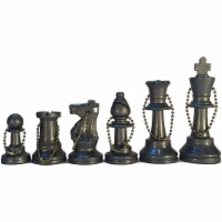 WE Games Keychain Bag Tag Chessmen - Includes 17 Pieces in Silver