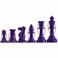 WE Games Keychain Bag Tag Chessmen - Includes 17 Pieces in Purple