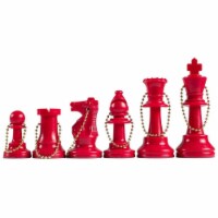 WE Games Keychain Bag Tag Chessmen - Includes 17 Pieces in Red