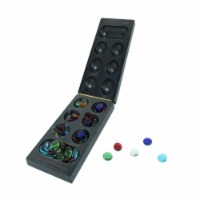 WE Games Folding Mancala - Solid Wood Board & Glass Stones