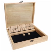 WE Games Board Game with Dice, 12 Numbers, in Natural Wood Box with Lid