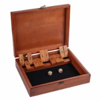 WE Games Board Game with Dice, 12 Numbers, in Cherry Stain Wood Box with Lid