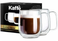 10oz Glass Coffee Mugs. Double-Wall Borosilicate Glass Coffee Cups. Set of 2 (Two)
